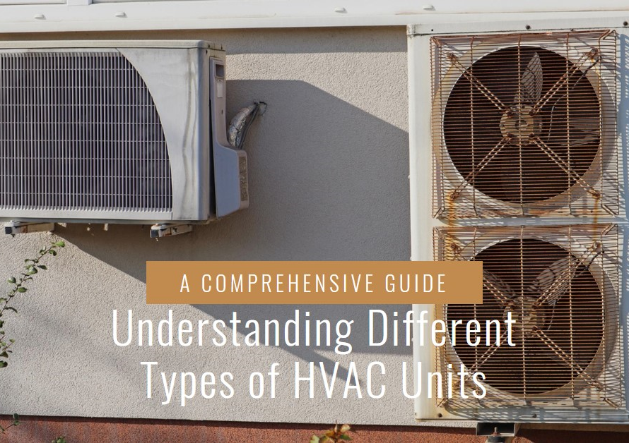 The prompt is : Generate a 16;9 image for the blog title “HVAC Unit: Understanding Different Types” make it professional and the primary colours are white, black and gray