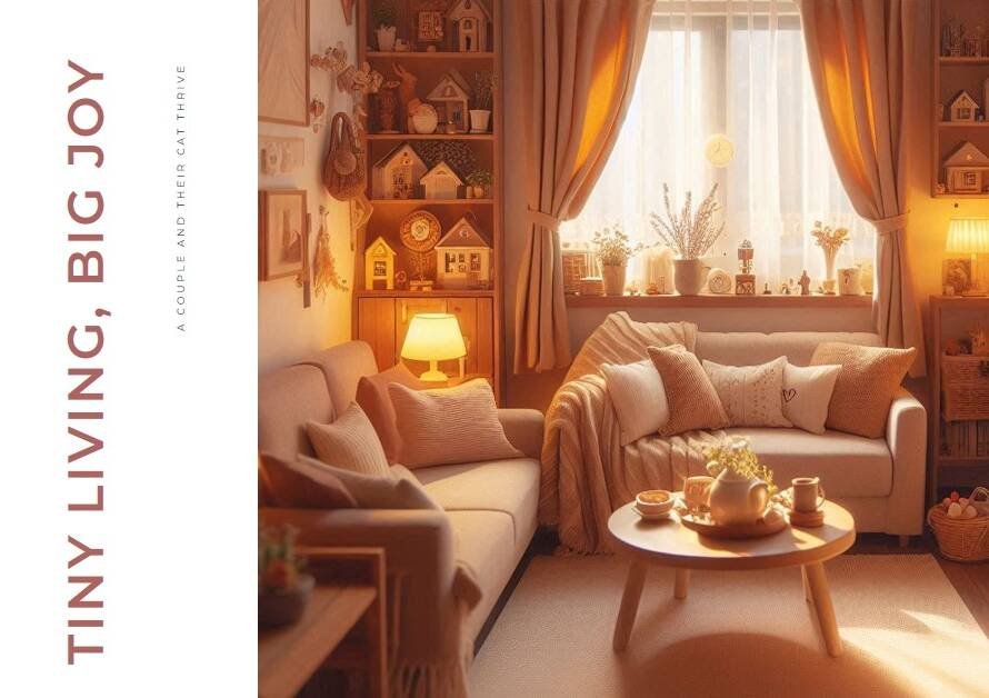 Tiny Living with Double Happiness: A Couple, A Cat, and a Cozy Space