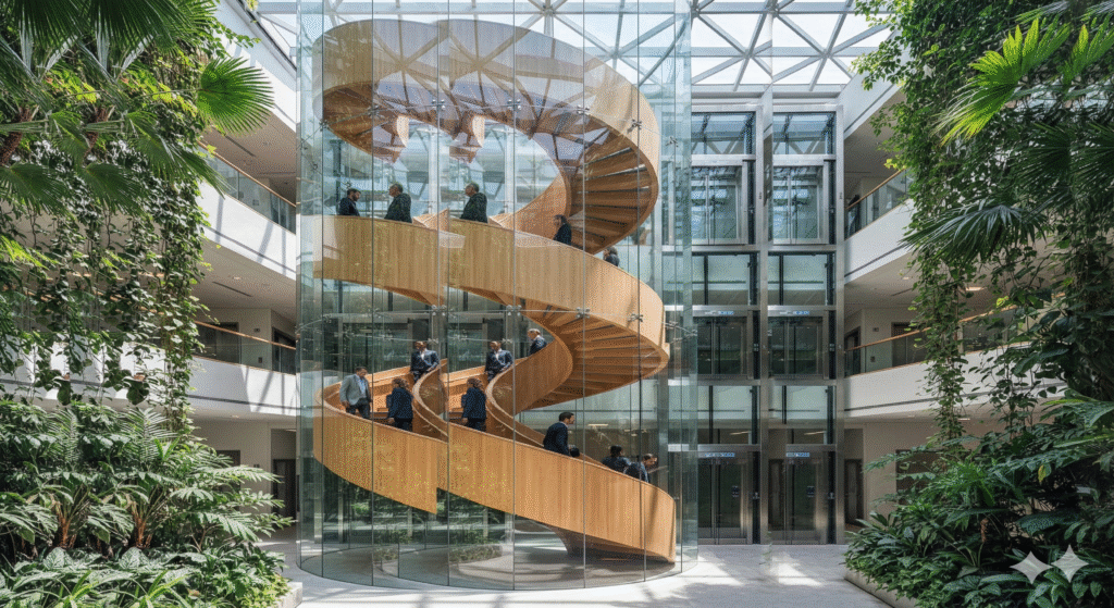 An architectural moving wall system demonstrating the concept of Flexible Spaces by dividing a large room into two private zones.